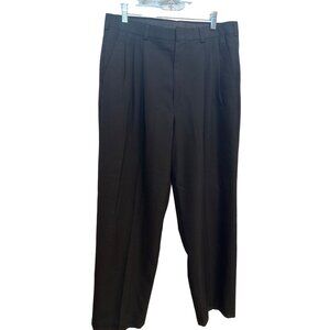 City Streets Men's Black Pleated Custom Fit Dress Pants W34 L34 Wool Blend